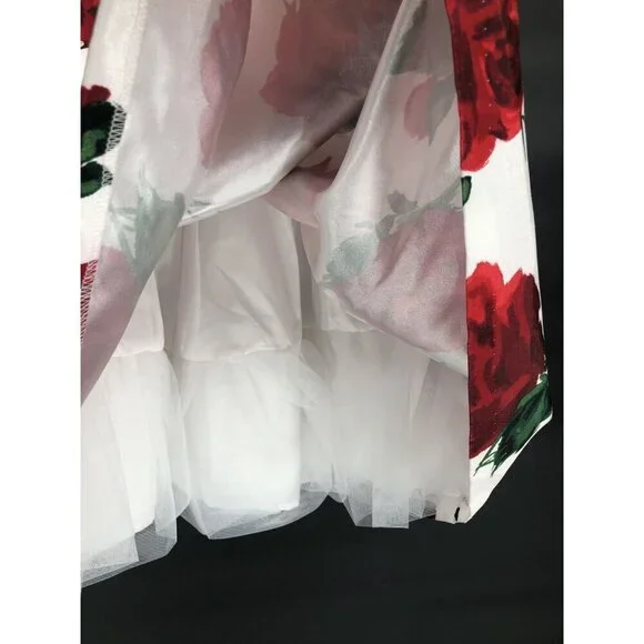 Dressed Up by Gymboree Red Rose Dress Girls 6 Button Detail Dance Church Easter - Picture 6 of 11